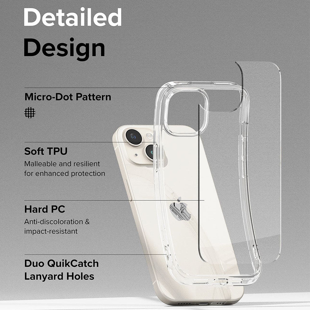 Hoesje voor Apple iPhone 15, Ringke, Fusion, Transparant