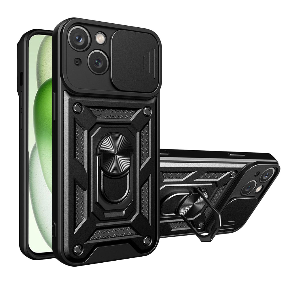 Hülle für Apple iPhone 15, Techsuit, CamShield, Schwarz