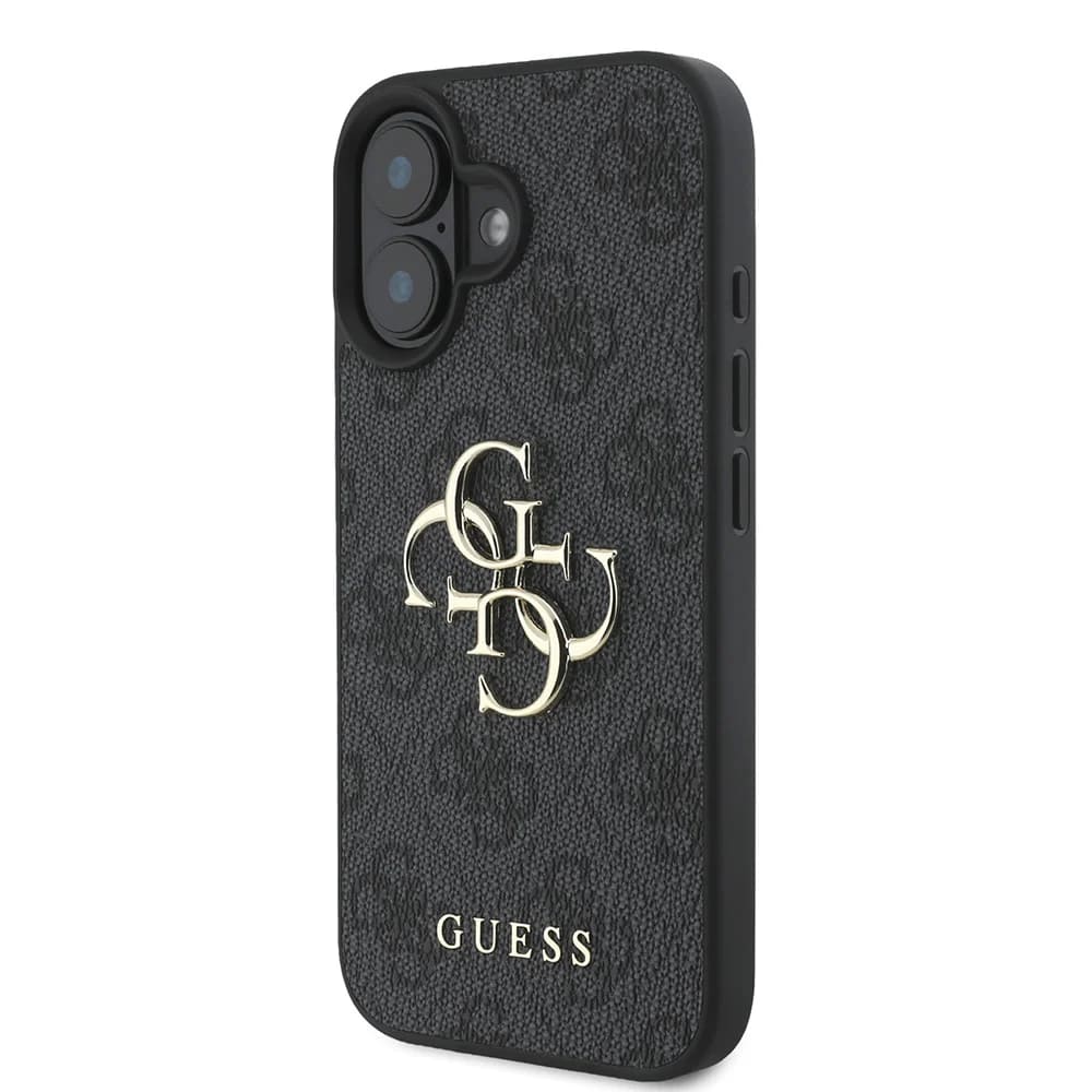 Étui pour Apple iPhone 16, Guess, 4G Big Logo, Noir