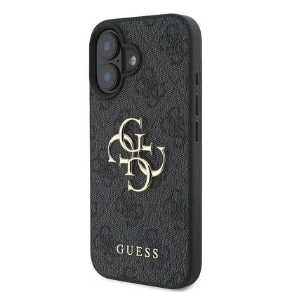 Étui pour Apple iPhone 16, Guess, 4G Big Logo, Noir