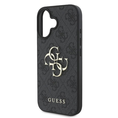 Étui pour Apple iPhone 16, Guess, 4G Big Logo, Noir