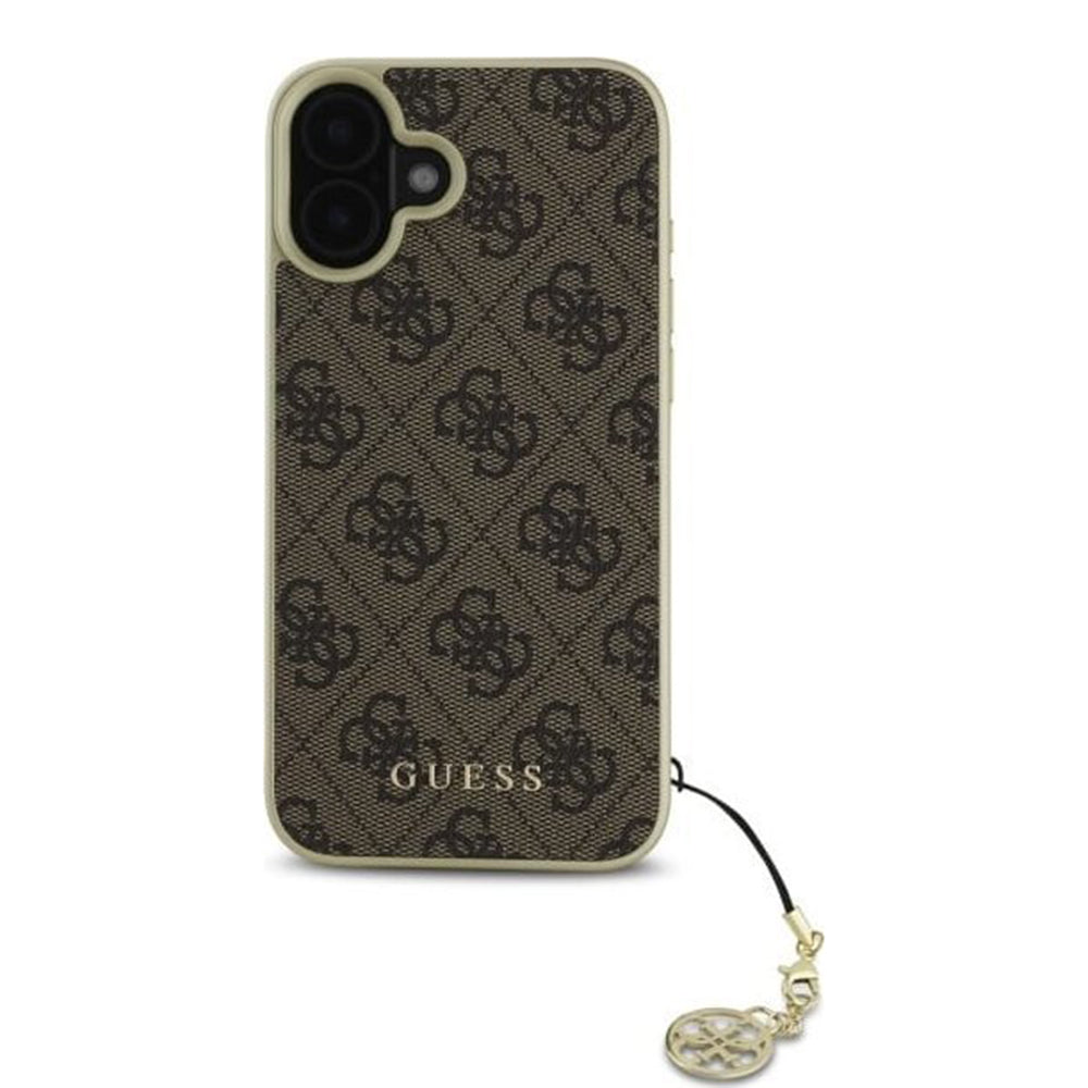 Hoes voor Apple iPhone 16, Guess, 4G Charm, Bruin