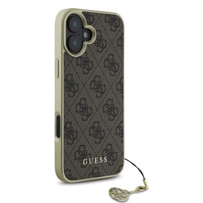 Hoes voor Apple iPhone 16, Guess, 4G Charm, Bruin