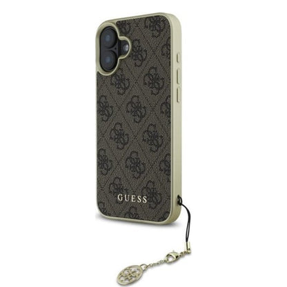 Hoes voor Apple iPhone 16, Guess, 4G Charm, Bruin