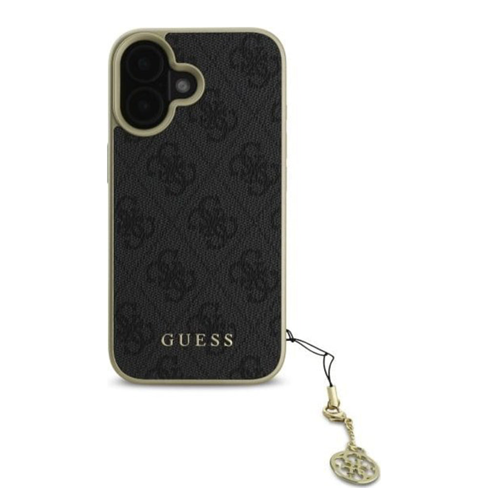 Hoes voor Apple iPhone 16, Guess, 4G Charm, Zwart