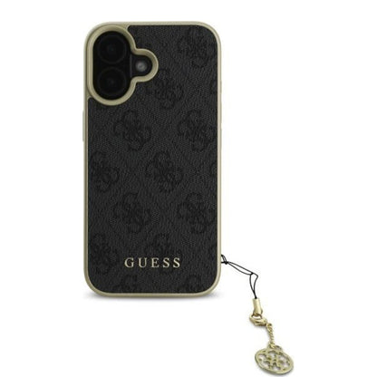 Hoes voor Apple iPhone 16, Guess, 4G Charm, Zwart