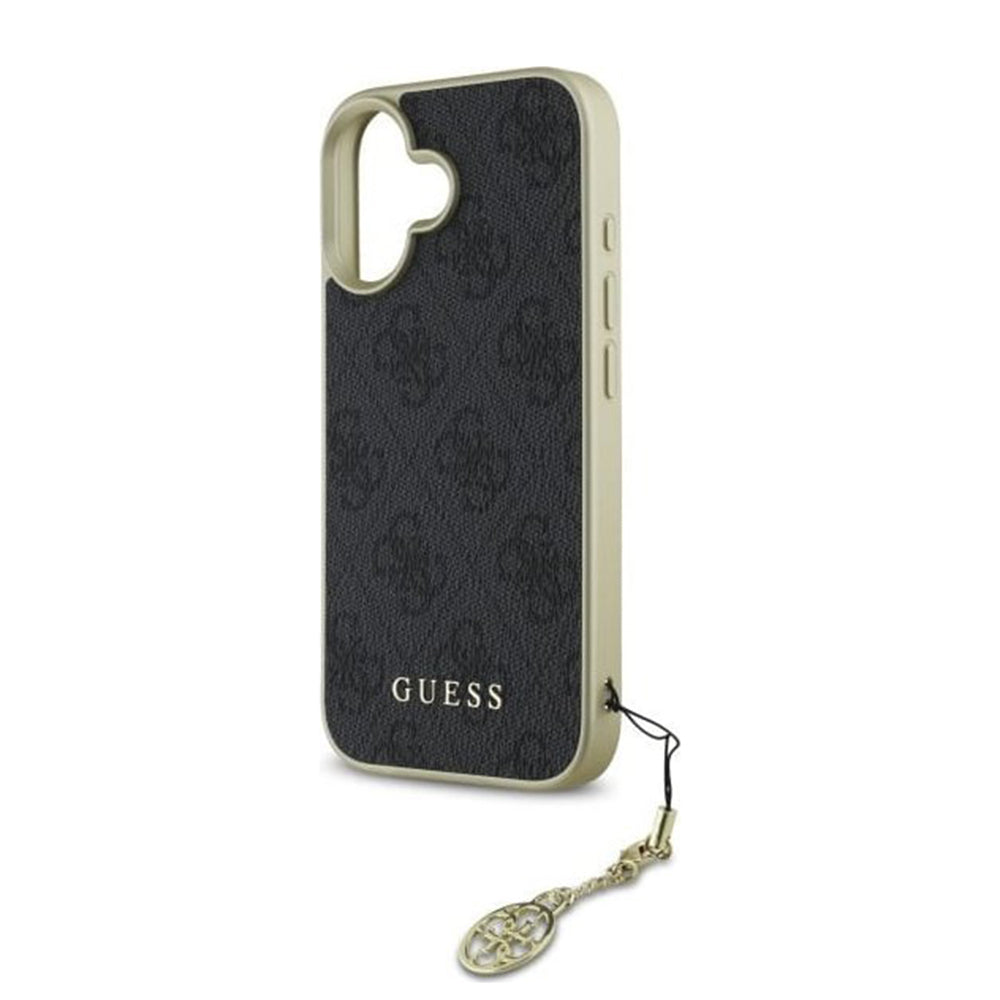 Hoes voor Apple iPhone 16, Guess, 4G Charm, Zwart