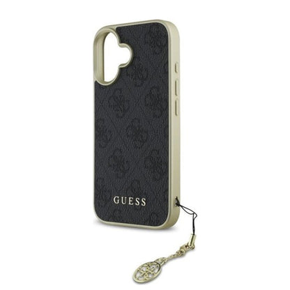 Hoes voor Apple iPhone 16, Guess, 4G Charm, Zwart