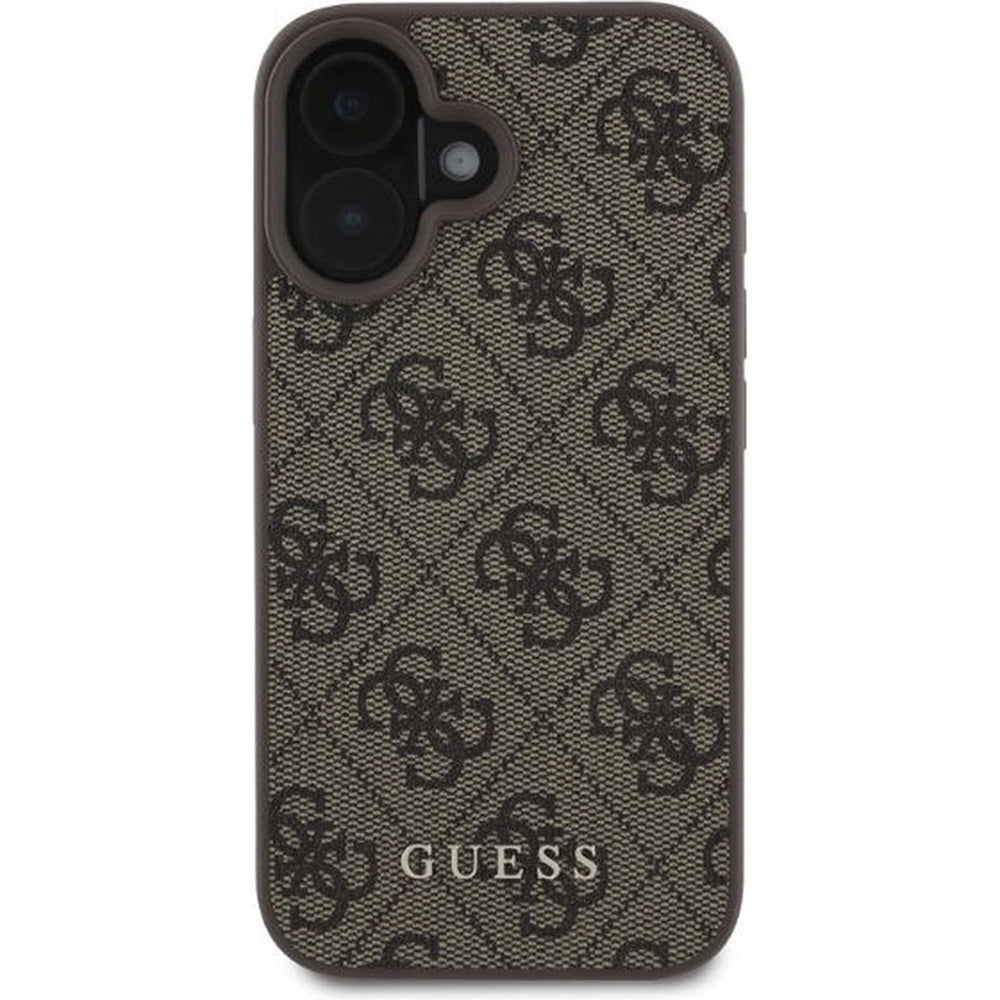 Étui pour Apple iPhone 16, Guess, 4G Classic, Marron