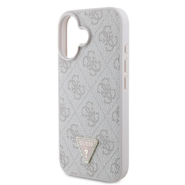 Hoes voor Apple iPhone 16, Guess, Crossbody 4G Triangle Strass, Blauw