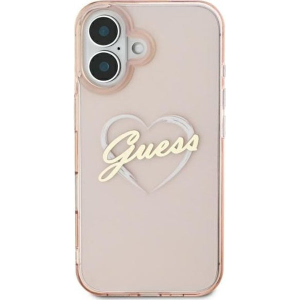 Hoes voor Apple iPhone 16, Guess, IML Heart, Roze