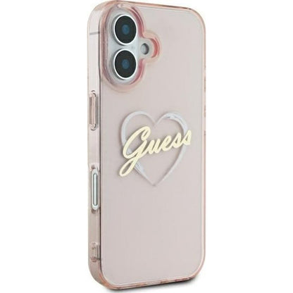 Hoes voor Apple iPhone 16, Guess, IML Heart, Roze