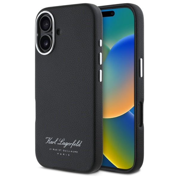 Hülle für Apple iPhone 16, Karl Lagerfeld, RSG, Schwarz