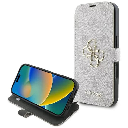 Étui pour Apple iPhone 16 Plus, Guess, 4G Book, Rose