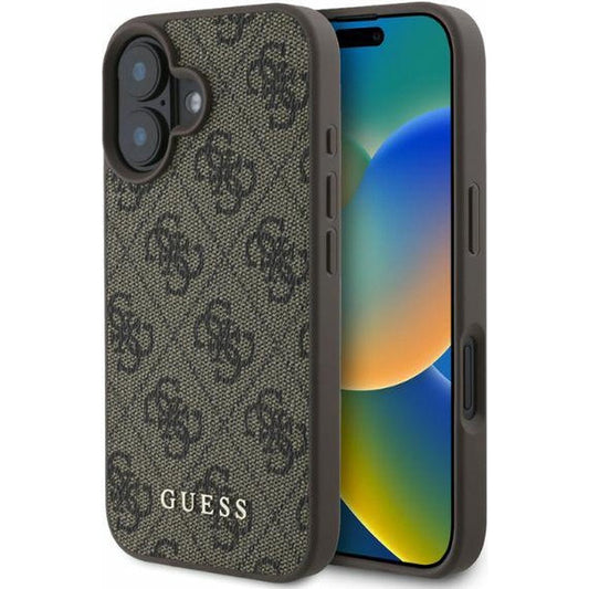 Étui pour Apple iPhone 16 Plus, Guess, 4G Classic, Marron