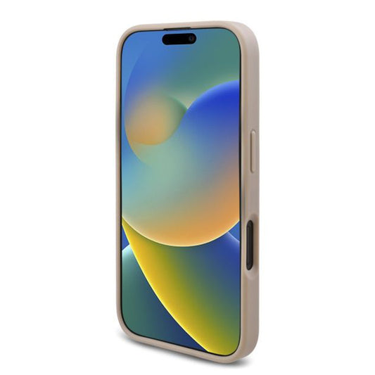 Étui pour Apple iPhone 16 Plus, Guess, logo Triangle 4G, Blanc.