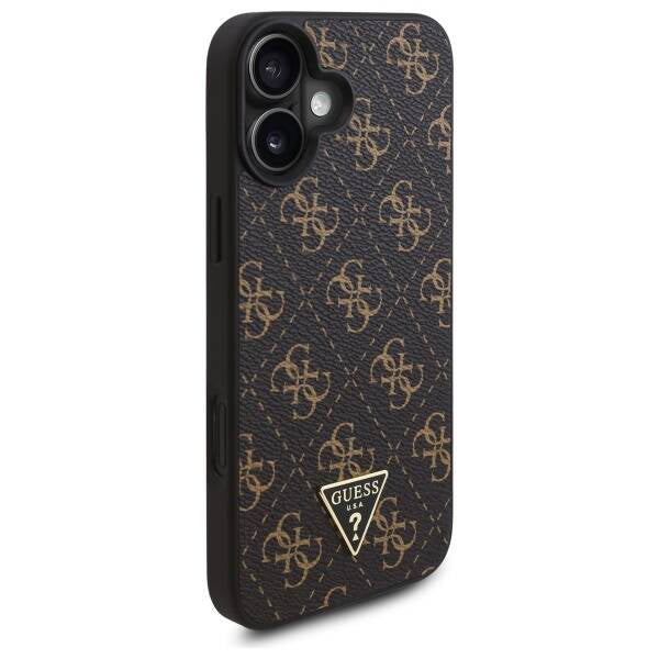 Étui pour Apple iPhone 16 Plus, Guess, logo Triangle 4G, Noir