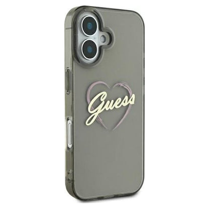 Étui pour Apple iPhone 16 Plus, Guess, IML Heart, Noir