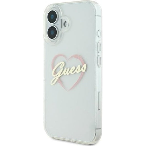 Hoesje voor Apple iPhone 16 Plus, Guess, IML Heart, Transparant
