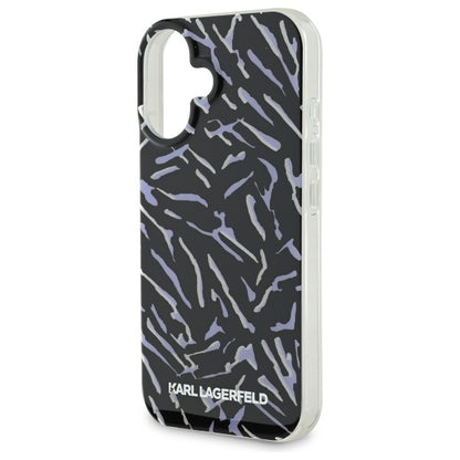 Étui pour Apple iPhone 16 Plus, Karl Lagerfeld, Zebra with Cord Strap, Violet