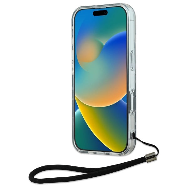 Étui pour Apple iPhone 16 Plus, Karl Lagerfeld, Zebra with Cord Strap, Violet