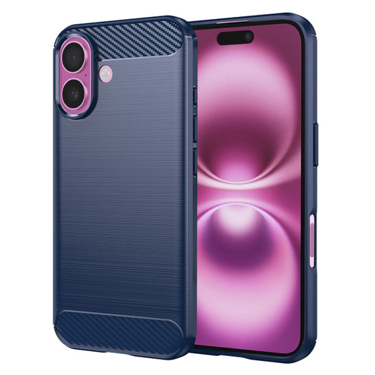 Hoes voor Apple iPhone 16 Plus, Techsuit, Carbon, Blauw