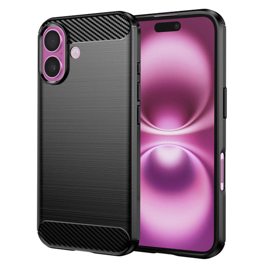Hoes voor Apple iPhone 16 Plus, Techsuit, Carbon, Zwart
