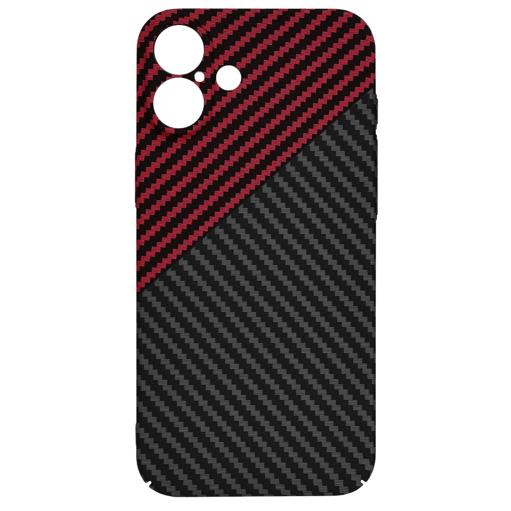 Coque pour Apple iPhone 16 Plus, Techsuit, Carbonite FiberShell, Noir Rouge