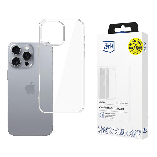 Hoesje voor Apple iPhone 16 Pro, 3MK, Clear, Transparant