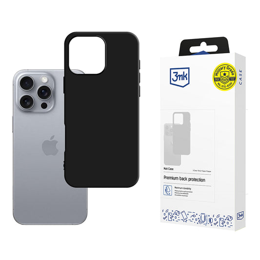 Hoes voor Apple iPhone 16 Pro, 3MK, Mat Zwart