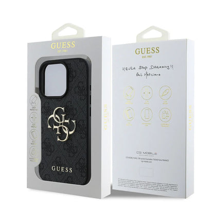 Hoes voor Apple iPhone 16 Pro, Guess, 4G Big Logo, Zwart