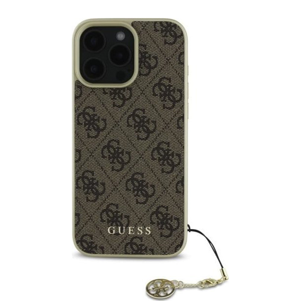 Housse pour Apple iPhone 16 Pro, Guess, 4G Charm, Marron