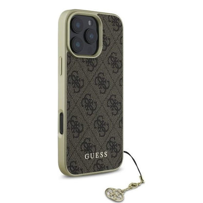 Housse pour Apple iPhone 16 Pro, Guess, 4G Charm, Marron