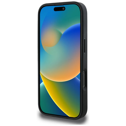 Hoes voor Apple iPhone 16 Pro, Guess, 4G Grained Roses Big Logo, Zwart