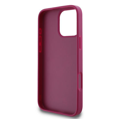 Hülle für Apple iPhone 16 Pro, Guess, Glitter Big 4G Script, Magenta
