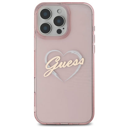 Hoesje voor Apple iPhone 16 Pro, Guess, IML Heart, Roze