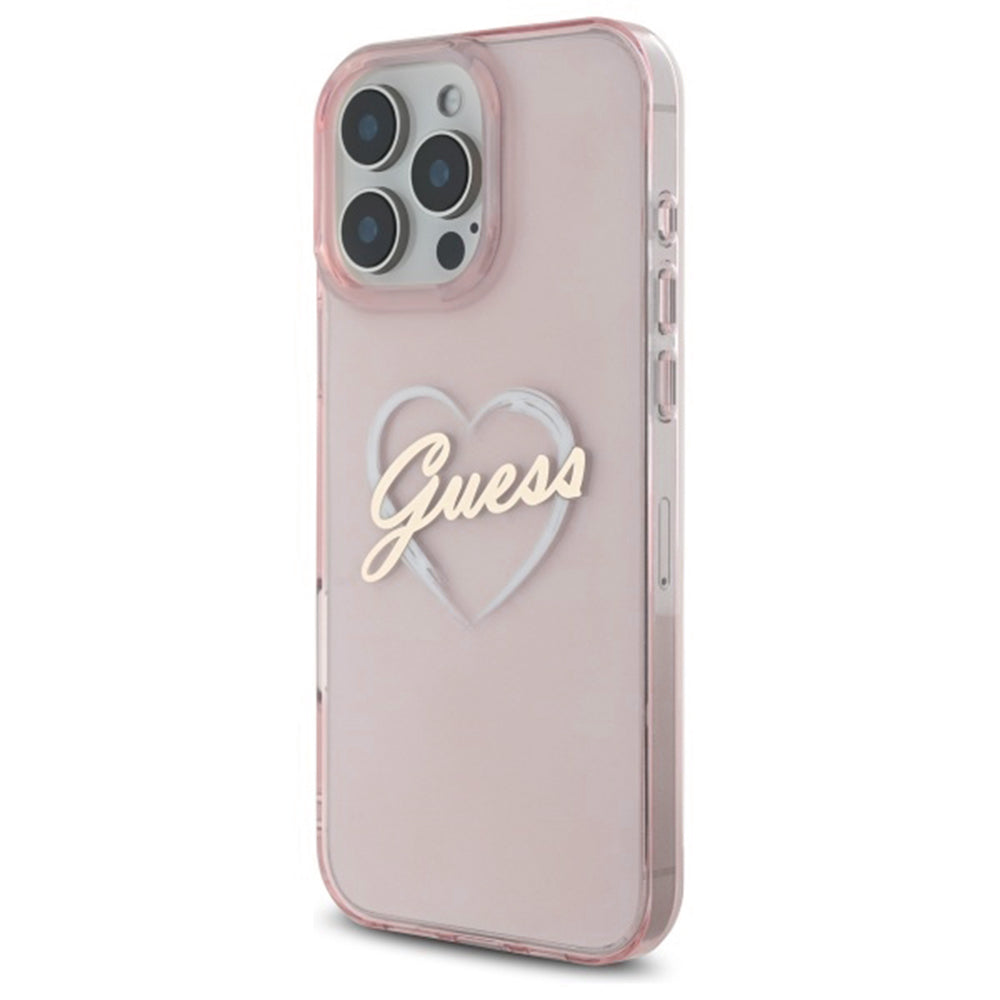 Hoesje voor Apple iPhone 16 Pro, Guess, IML Heart, Roze
