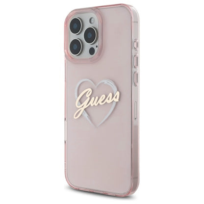 Hoesje voor Apple iPhone 16 Pro, Guess, IML Heart, Roze