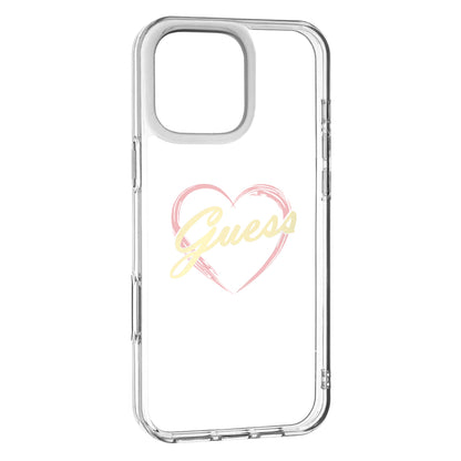 Étui pour Apple iPhone 16 Pro, Guess, IML Heart, Transparent