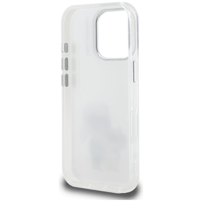 Hülle für Apple iPhone 16 Pro, Karl Lagerfeld, IML Aquarelle Logo Karl & Choupette, Weiß