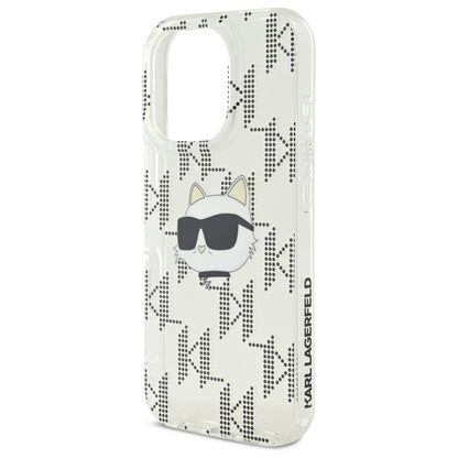 Étui pour Apple iPhone 16 Pro, Karl Lagerfeld, IML Luxury Electroplated Choupette's Head, Transparent