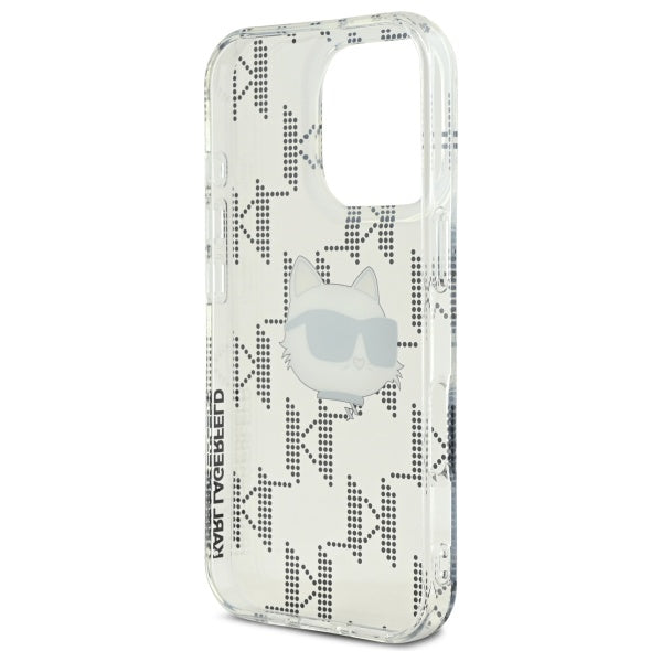 Étui pour Apple iPhone 16 Pro, Karl Lagerfeld, IML Luxury Electroplated Choupette's Head, Transparent