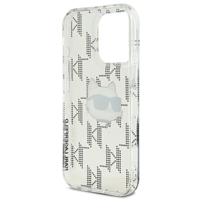Étui pour Apple iPhone 16 Pro, Karl Lagerfeld, IML Luxury Electroplated Choupette's Head, Transparent