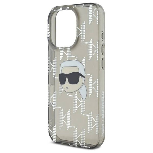 Étui pour Apple iPhone 16 Pro, Karl Lagerfeld, IML Luxury Electroplated Karl's Head, Noir