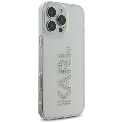 Étui pour Apple iPhone 16 Pro, Karl Lagerfeld, Logo Transparent IML Rhinestones, Transparent