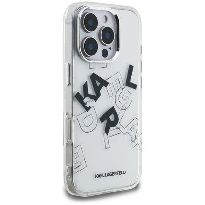 Hülle für Apple iPhone 16 Pro, Karl Lagerfeld, IML Sketched Graphic Logo, Transparent