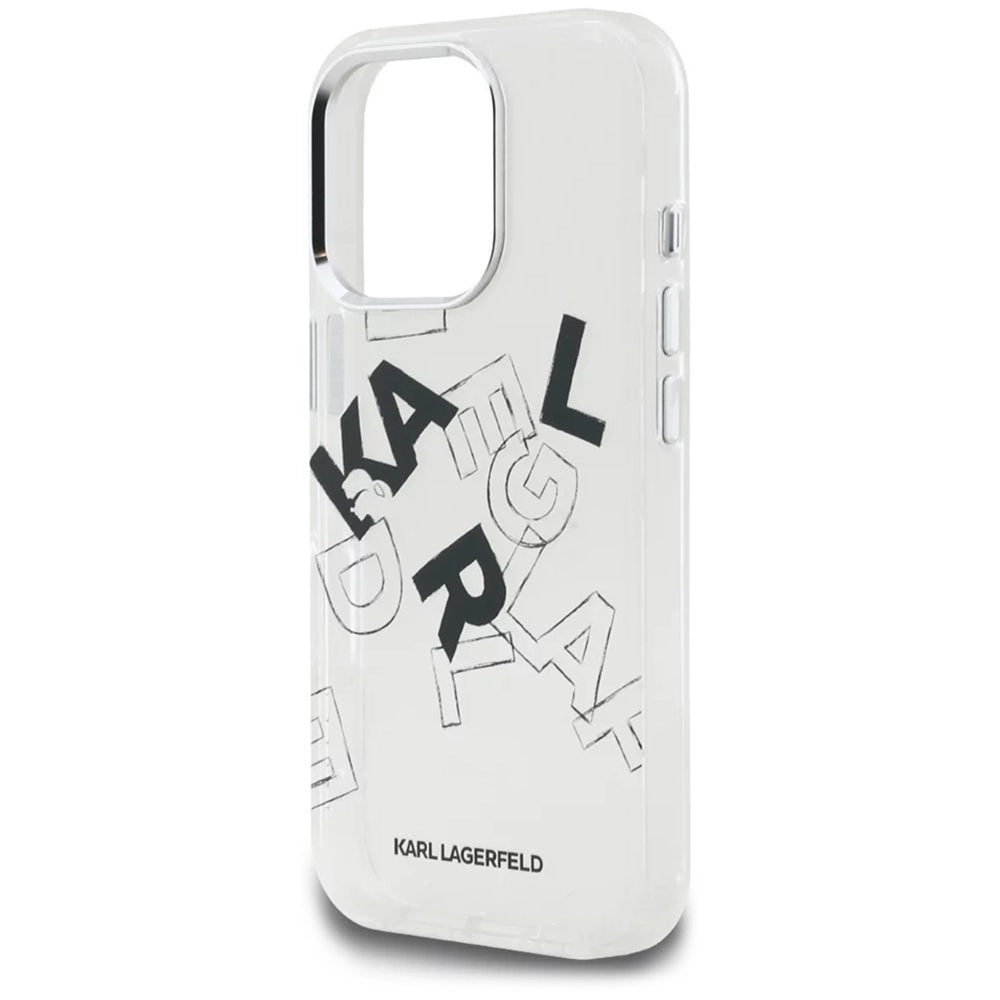 Hülle für Apple iPhone 16 Pro, Karl Lagerfeld, IML Sketched Graphic Logo, Transparent