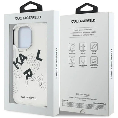 Hülle für Apple iPhone 16 Pro, Karl Lagerfeld, IML Sketched Graphic Logo, Transparent