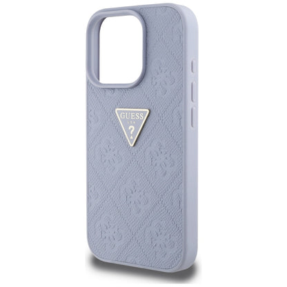 Étui pour Apple iPhone 16 Pro Max, Guess, Hot Stamp 4G Pattern Triangle Logo, Violet Clair