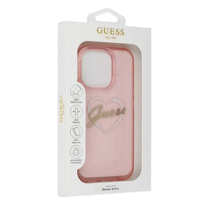 Hoesje voor Apple iPhone 16 Pro Max, Guess, IML Heart, Roze